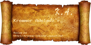 Kremmer Adelmár névjegykártya